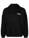 Men's Embroidered Logo Hoodie Black - BALENCIAGA - BALAAN 2