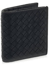 Intrecciato Small Folder Half Wallet Black - BOTTEGA VENETA - BALAAN 3