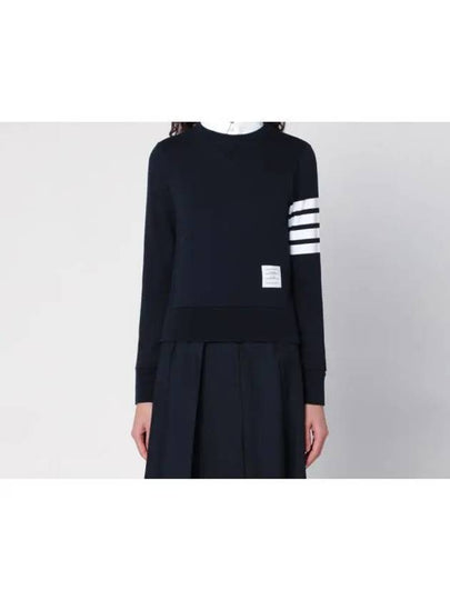 Engineered 4 Bar Stripe Loopback Jersey Knit Crewneck Sweatshirt Navy - THOM BROWNE - BALAAN 2