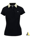 Women's Collar CARA Polo Short Sleeve T-Shirt Black - J.LINDEBERG - BALAAN 2