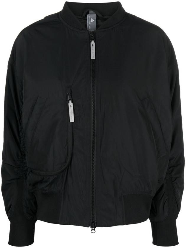 By Stella Mccartney Woven Bomber Jacket Black - ADIDAS - BALAAN 2