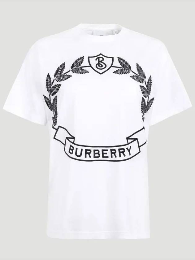 Women's Oak Leaf Crest Oversized Cotton Short Sleeve T-Shirt White - BURBERRY - BALAAN 3