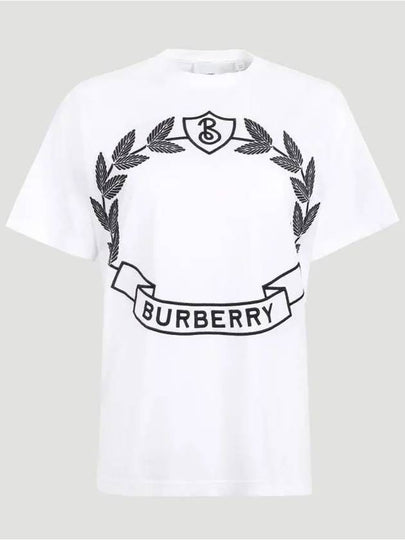 Women's Oak Leaf Crest Oversized Cotton Short Sleeve T-Shirt White - BURBERRY - BALAAN 2