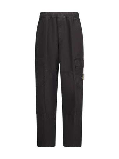 Cotton Ripstop Relaxed Fit Chino Straight Pants Black - STONE ISLAND - BALAAN 2