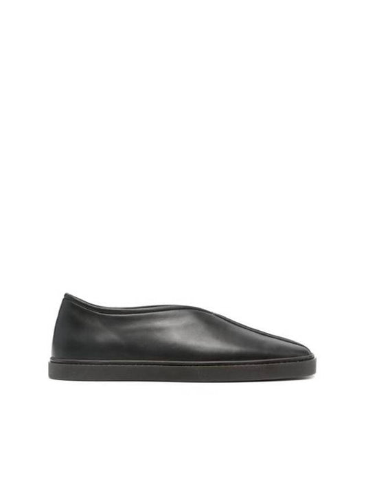 Round Toe Soft Leather Piped Slip-On Black - LEMAIRE - BALAAN 1