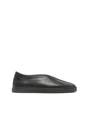 Round Toe Soft Leather Piped Slip-On Black - LEMAIRE - BALAAN 1