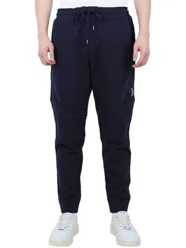 Diagonal Raised Fleece Zipped Track Pants Navy - CP COMPANY - BALAAN 2