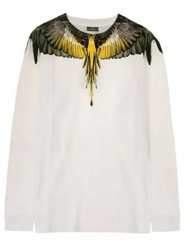 Yellow Wing Printing Long Sleeve T-Shirt White - MARCELO BURLON - BALAAN 2