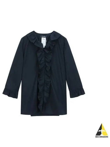 ZANORA ruffle blouse navy - MAX MARA - BALAAN 1