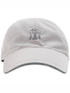 Embroidered Logo Curved Peak Ball Cap White - BRUNELLO CUCINELLI - BALAAN 3