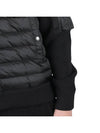 Logo Patch Padded Wool Cardigan Black - MONCLER - BALAAN 8