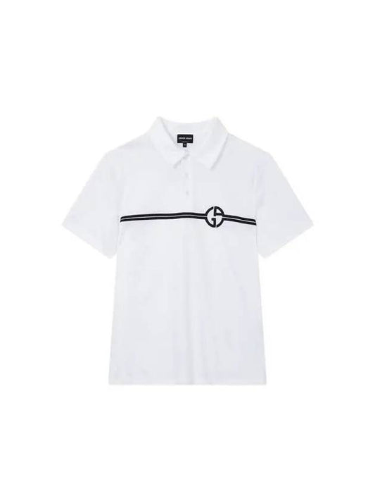 Men s Embroidered Logo Cotton Polo Shirt White - GIORGIO ARMANI - BALAAN 1