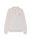 Fox Motif Knitted Polo Shirt Light Grey - MAISON KITSUNE - BALAAN 2