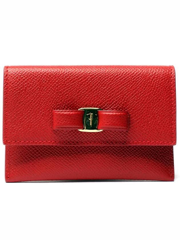 Vara Bow Card Wallet Red - SALVATORE FERRAGAMO - BALAAN 2