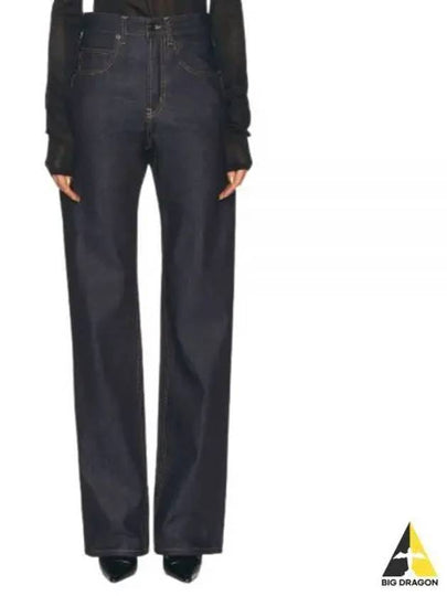 High Rise Denim Straight Jeans Blue - SAINT LAURENT - BALAAN 2