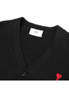 Heart Logo Merino Wool Cardigan Black - AMI - BALAAN 3