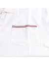 Men's Three Stripes Pocket Mercerized Short Sleeve Polo Shirt White - THOM BROWNE - BALAAN 4