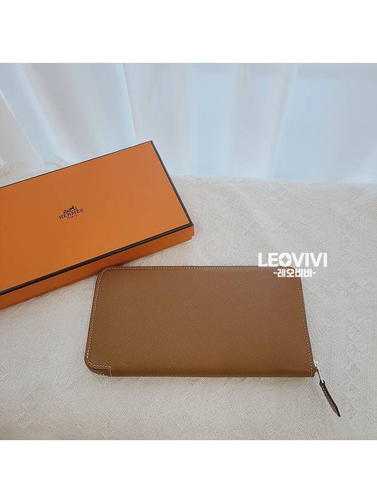 Silk'In Zipper Long Wallet Brown - HERMES - BALAAN 2