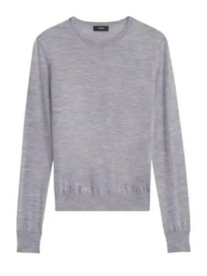 Regal Wool Crew Neck Knit Top Grey - THEORY - BALAAN 2