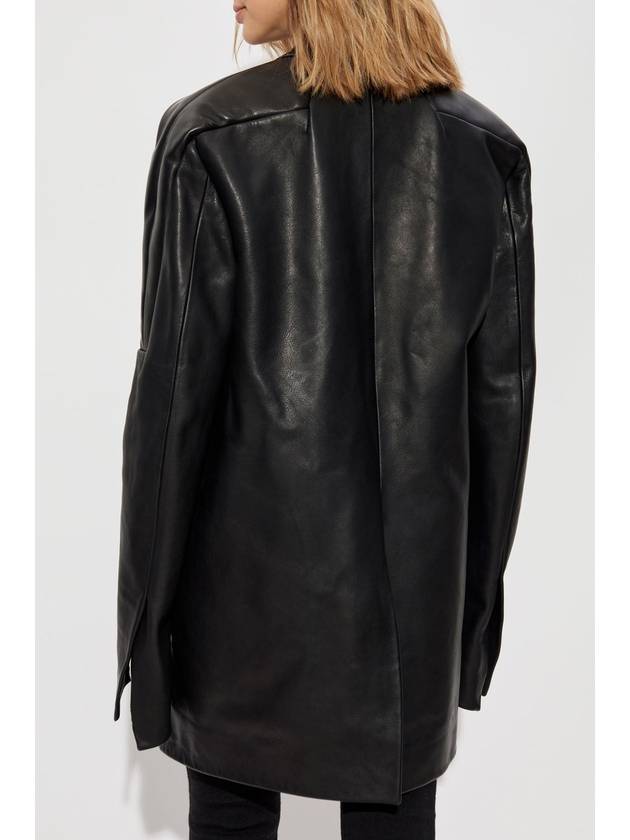 Rick Owens Leather Jacket, Women's, Black - RICK OWENS - BALAAN 4