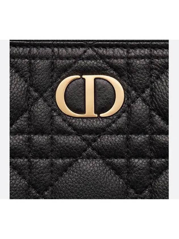 Caro Daily Supple Cannage Calfskin Large Pouch Bag Black - DIOR - BALAAN 5