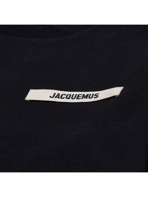 Le Gros Grain Logo Short Sleeve T-Shirt Black - JACQUEMUS - BALAAN 6