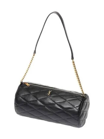 Women's Sade Small Tube Quilted Lambskin Shoulder Bag Black - SAINT LAURENT - BALAAN 2