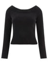 Off Shoulder Knit Top Black - ALEXANDER MCQUEEN - BALAAN 2