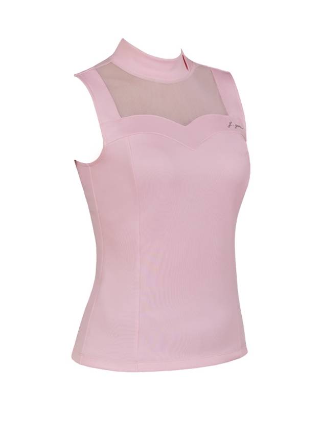 Golf Wear Heart Neck See-through Sleeveless Pink - J JANE - BALAAN 3