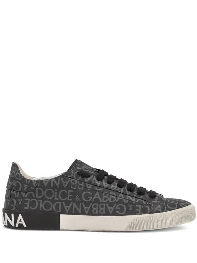 Portofino logo print low-top sneakers gray - DOLCE&GABBANA - BALAAN 2