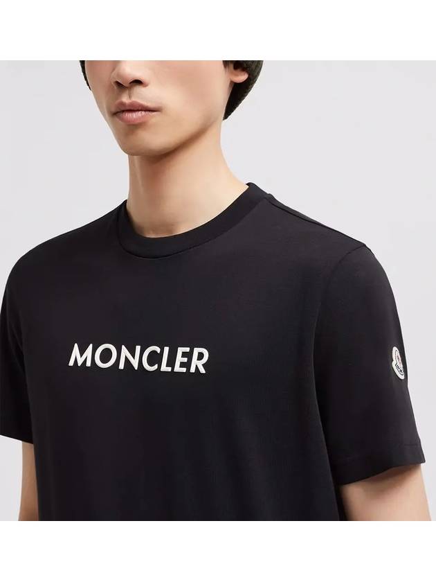 Rubberized Logo Short Sleeve T-Shirt Black - MONCLER - BALAAN 5