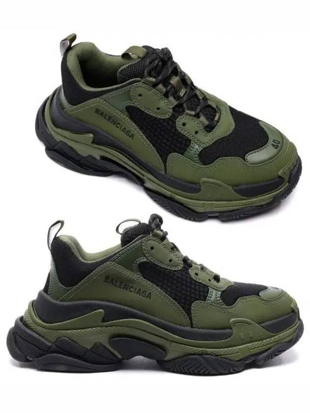 Triple S Low-Top Sneakers Black Army Green - BALENCIAGA - BALAAN 2