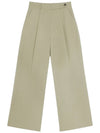 Denzel Wool Belted Point Pintuck High Waist Wide Slacks Pickle - RAMUSTUDIO - BALAAN 3