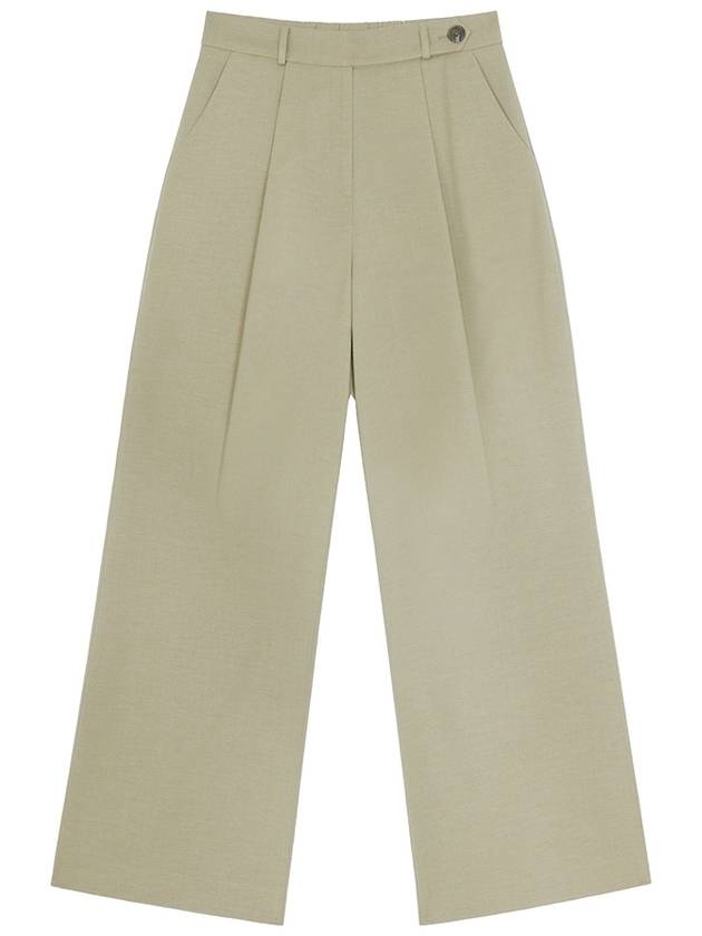 Denzel Wool Belted Point Pintuck High Waist Wide Slacks Pickle - RAMUSTUDIO - BALAAN 3