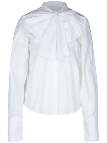 Patou 'Ascot' White Cotton Blouse - PATOU - BALAAN 1