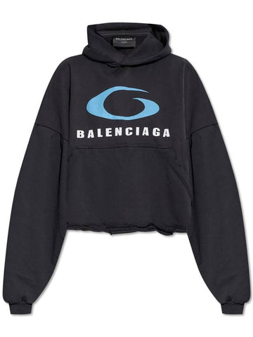 Balenciaga Sweatshirt With Vintage Effect, Women's, Black - BALENCIAGA - BALAAN 1