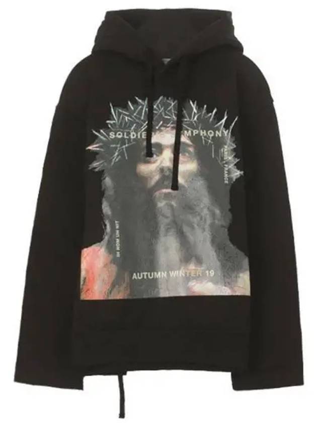 NMW19240 009 Jesus Printing Hoodie Black Men s TR 271036 - IH NOM UH NIT - BALAAN 1