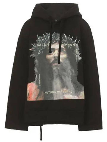 NMW19240 009 Jesus Printing Hoodie Black Men s TR 271036 - IH NOM UH NIT - BALAAN 1