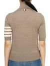 Fine Merino 4 Bar Relaxed Short Sleeve Turtleneck Brown - THOM BROWNE - BALAAN 5