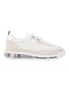 Vitello Calf Leather Clear Sole Tech Runner Sneakers White - THOM BROWNE - BALAAN 1