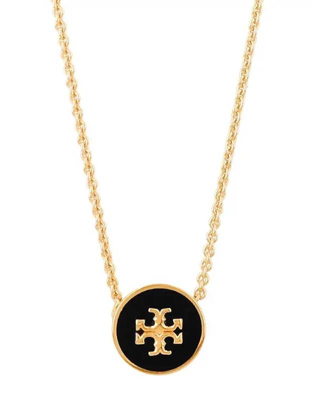 Kira Enamel Pendant Necklace Tory Gold Black - TORY BURCH - BALAAN 3