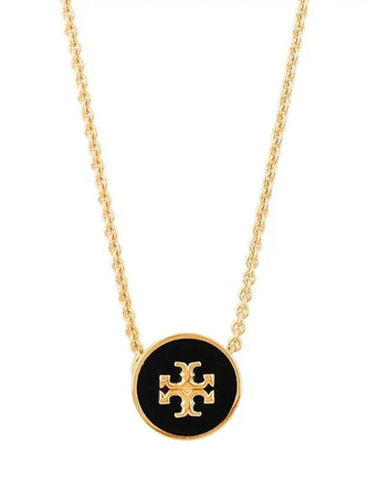 Kira Enamel Pendant Necklace Tory Gold Black - TORY BURCH - BALAAN 2