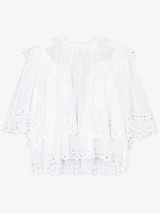 Katia Ruffled Broderie Anglaise Cotton Blouse White - ISABEL MARANT - BALAAN 2