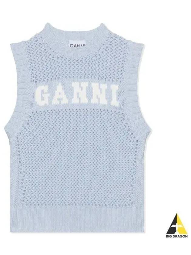 Cotton Rope Vest Poder Blue - GANNI - BALAAN 2