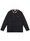 Check Collar Long Sleeve T-Shirt Black - BURBERRY - BALAAN 1