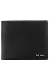 Men's Logo Signature Stripe Leather Half Wallet Black - PAUL SMITH - BALAAN 2