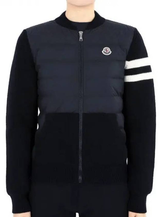 Kids logo patch knit padding mix jacket navy 9B00001 M1131 742 12 14A adult wearable 1064657 - MONCLER - BALAAN 1