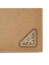 Saffiano Triangular Logo Flap Card Wallet Caramel - PRADA - BALAAN 6