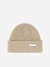 Women's Logo Wool Beanie Sand Beige - GANNI - BALAAN 2