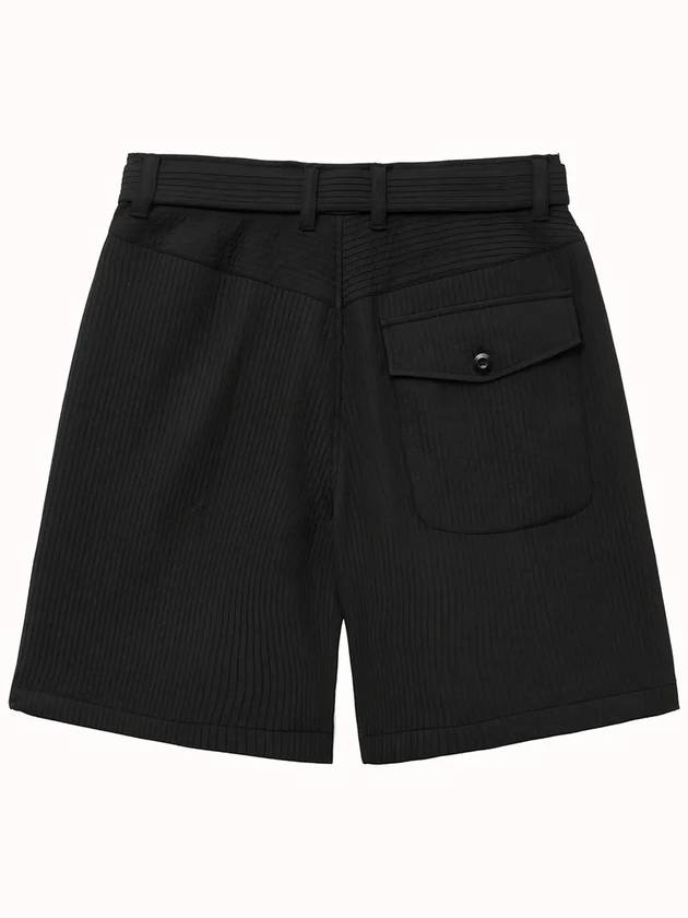 3D pleated half pants black - NOIRER - BALAAN 4